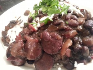 CHORIZO BLACK BEANS AND RICE